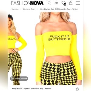 Fashion Nova yellow crop top